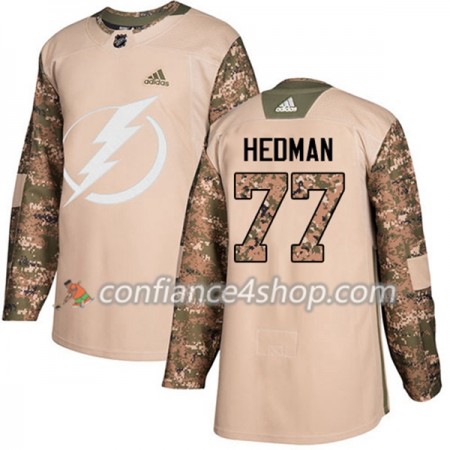 Adidas Maillot de Hockey Tampa Bay Lightning Victor Hedman 77 2017-2018 Camo Veterans Day Practice Authentic - Homme
